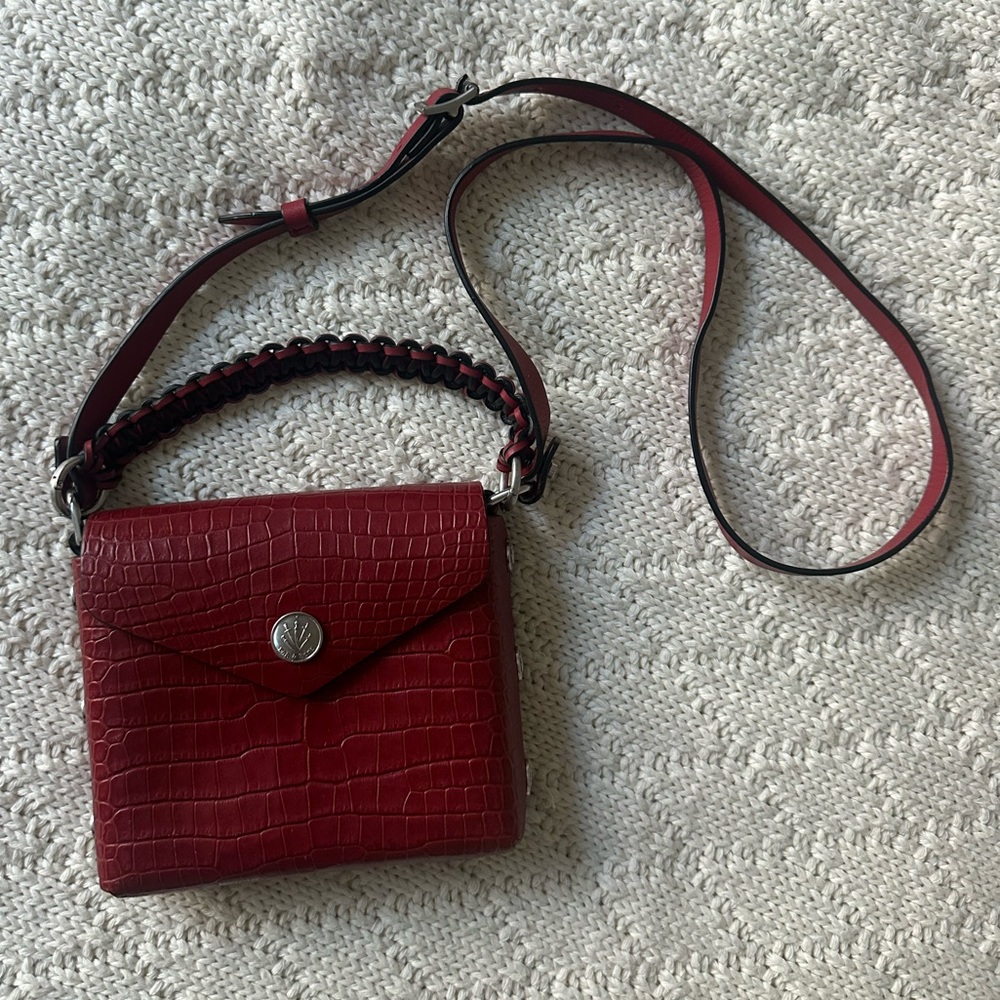 Rag & Bone Atlas Red Croc-Embossed Bag